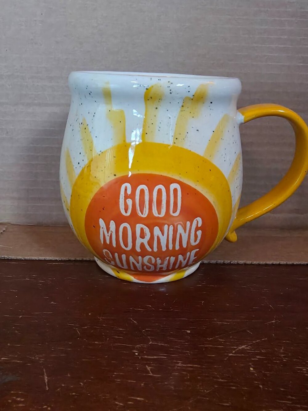 "Good Morning Sunshine", Coffee Mug by TAG Orange & Yellow 18oz Hand Printed
